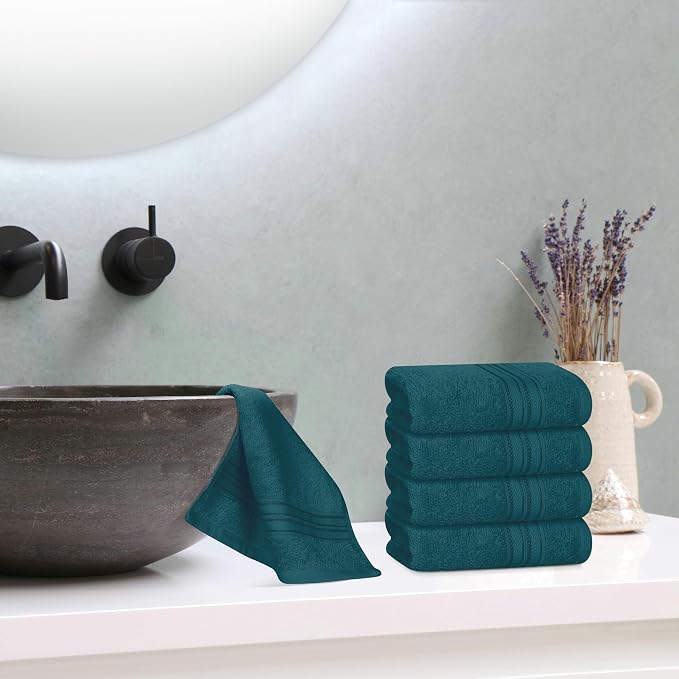 BOUTIQUO Ultra Soft Cotton Washcloths, Contains 12 Piece Face Cloths 12x12 inch - Image 4