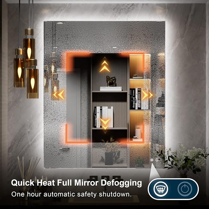 TETOTE 30x36 Inch LED Backlit Bathroom Mirror - Image 3