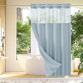 Gibelle Long Shower Curtain 72x80, Waffle Weave Bathroom Shower Curtain by Gibelle