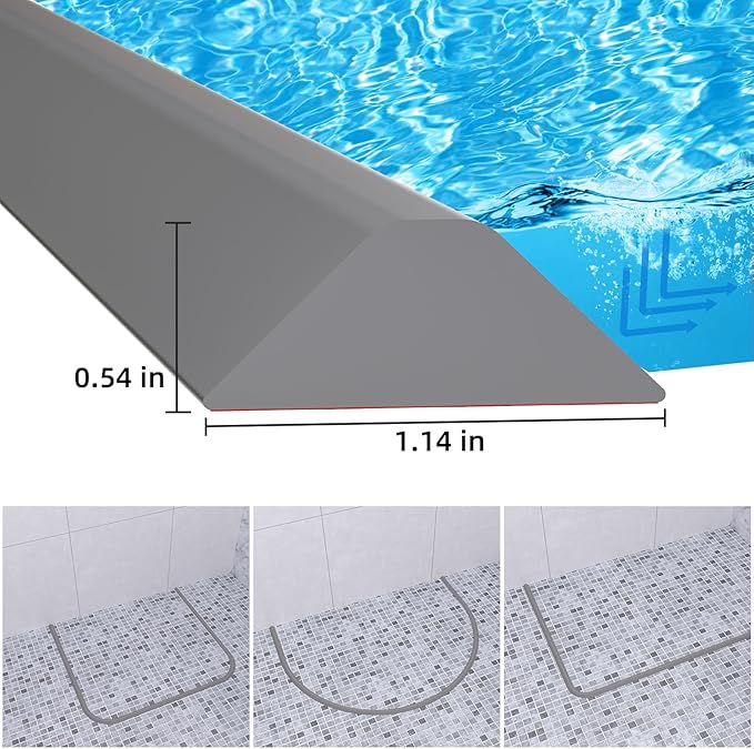 Duzzy 39 Inch Collapsible Shower Water Dam, Shower Threshold Water Stopper - Image 3