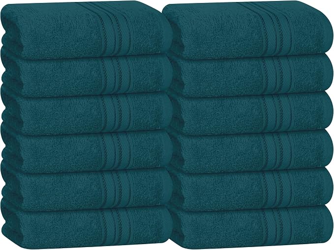 BOUTIQUO Ultra Soft Cotton Washcloths, Contains 12 Piece Face Cloths 12x12 inch by BOUTIQUO
