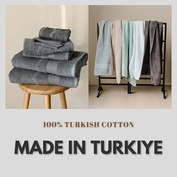 100% Turkish Cotton Towel Set of 6 - Image 7