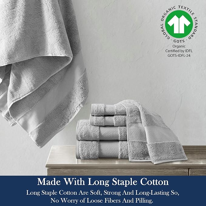 Delara Organic Cotton Luxuriously Plush Bath Towel 20 Piece Set|GOTS & Oeko-TEX - Image 3