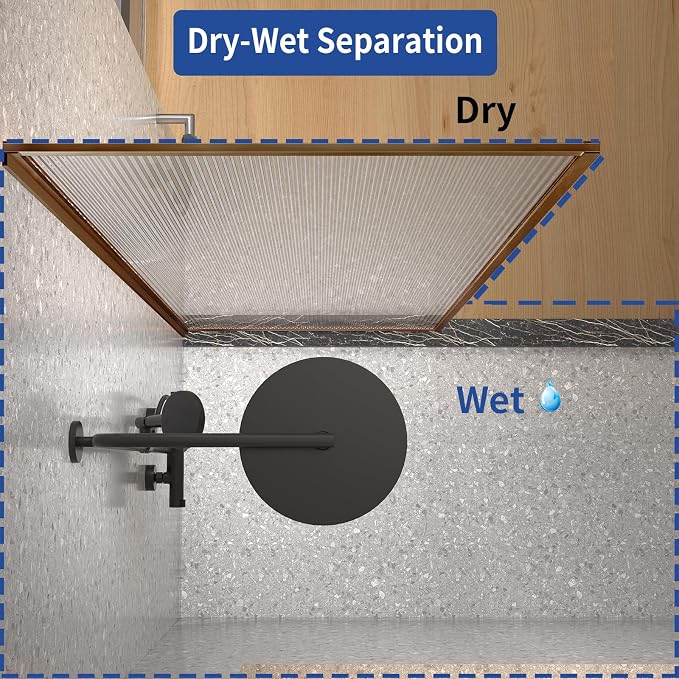 Dimaris Shower Door 30" X 78" Clear Tempered Fluted Glass Framed Shower Screen - Image 5
