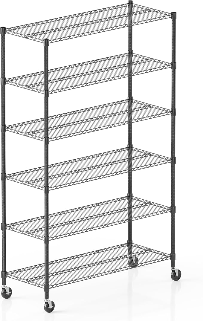 Homdox Heavy Duty Storage Shelves, 6 Tier Wire Shelving Unit - Image 9