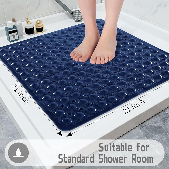 Yimobra Shower Stall Mat Non Slip, 21x21 Inch, Soft Square Bath Mat - Image 5
