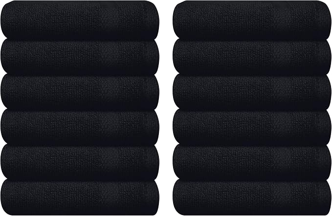 GLAMBURG Ultra Soft 12-Piece Washcloths Set 13x13-100% Ringspun Cotton by GLAMBURG