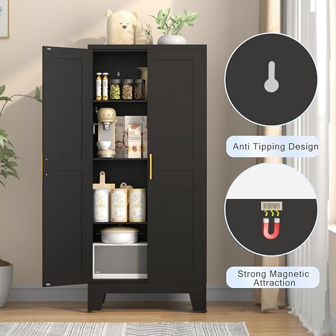 61.02" Kitchen Pantry Cabinet, Pantry Storage Cabinet - Image 5