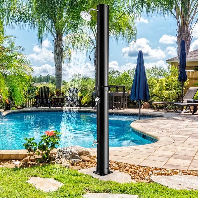 Giantex 7.2 FT 10 Gallon 2-Section Solar-Heated Outdoor Shower, Pool Shower - Image 4