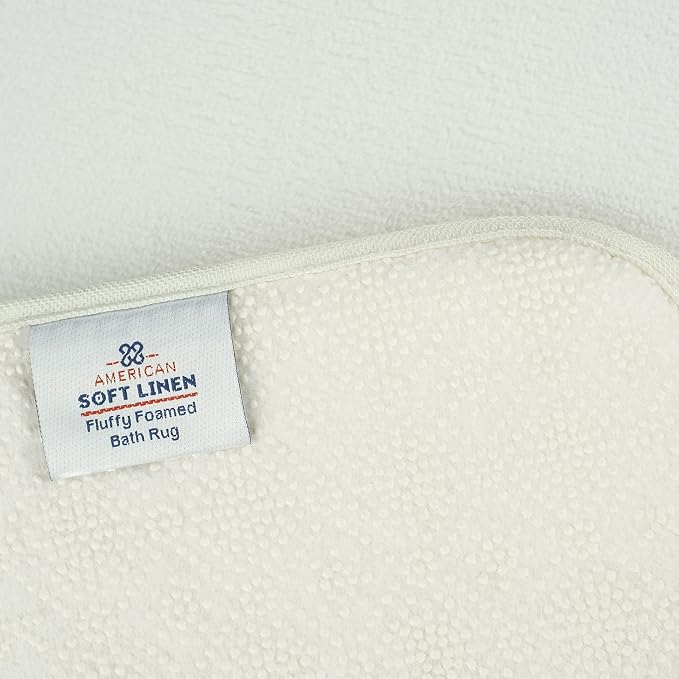 American Soft Linen 21x32 Fluffy Foamed Slip Reducer Bath Rug, Machine Washable - Image 4