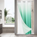 MitoVilla Teal Ombre Waffle Small Stall Shower Curtain Liner Set 36 x 74 by MitoVilla