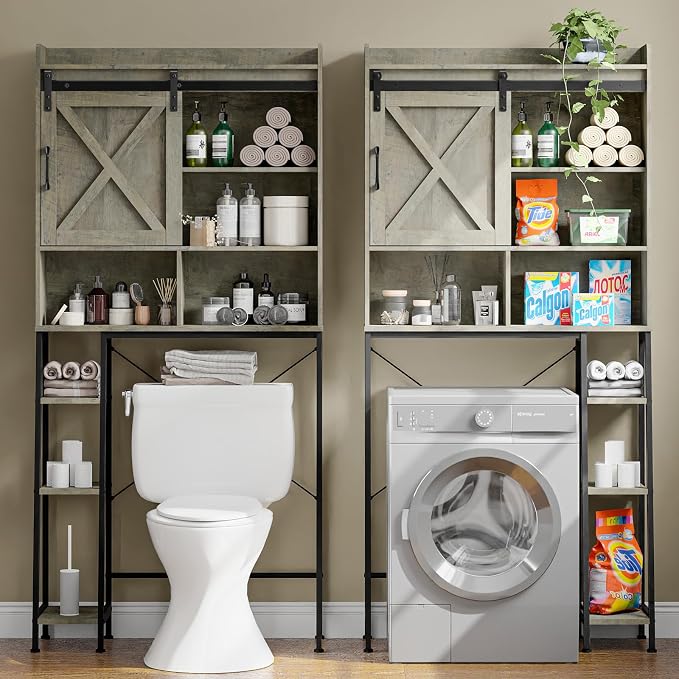 Vabches Over The Toilet Storage Cabinet, Farmhouse Storage Cabinet Over Toilet - Image 3