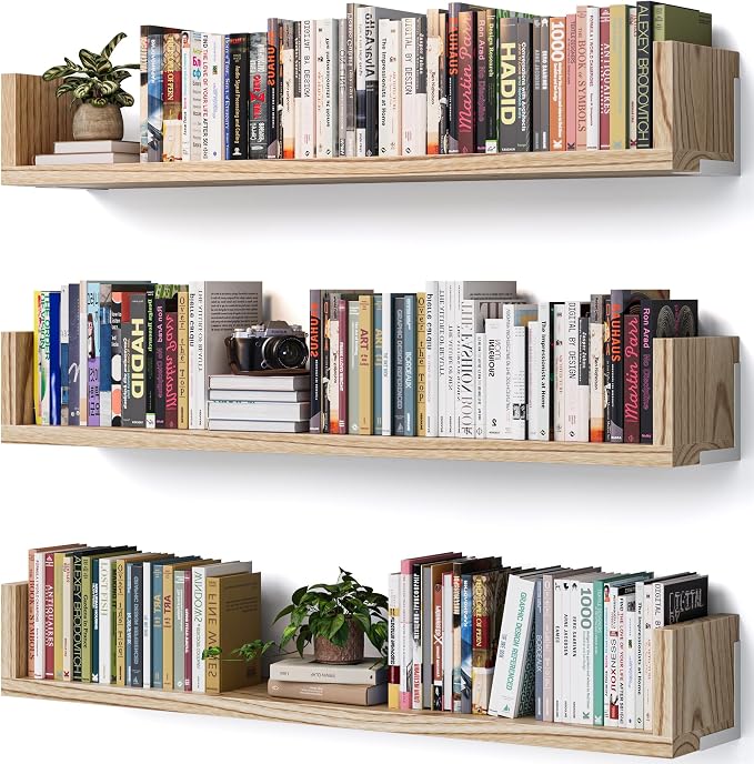 Wall Bookshelf, 36 Inches U Shaped Wall Shelves, Long Deep Floating Shelves by Unknown