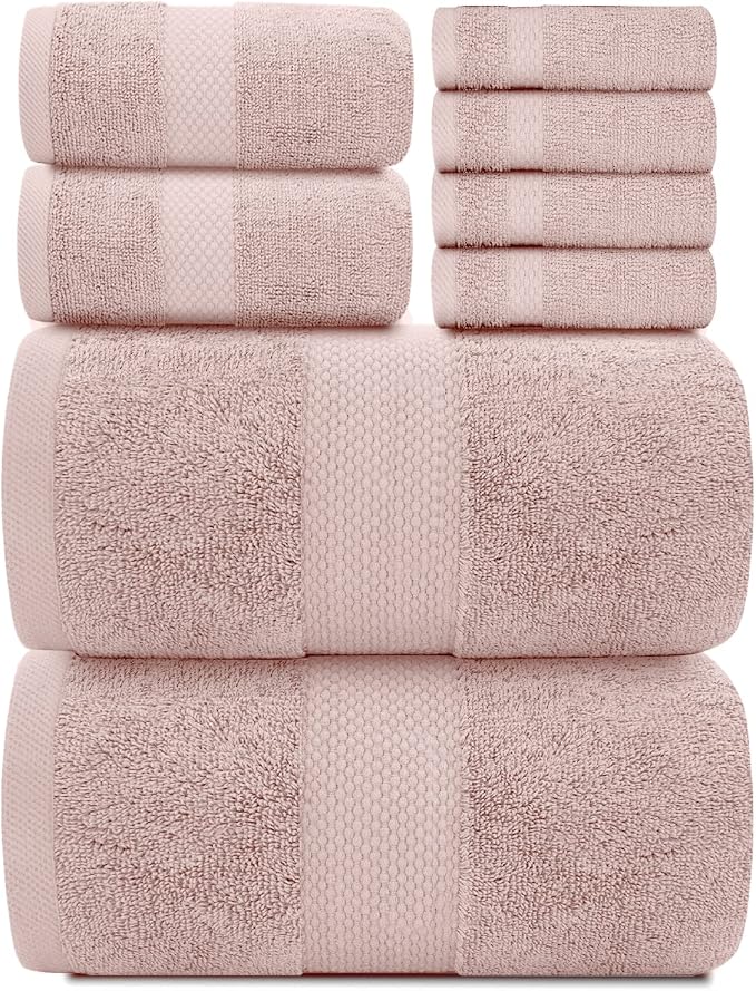 White Classic Luxury Bath Towel Set of 8 Pieces by WhiteClassic