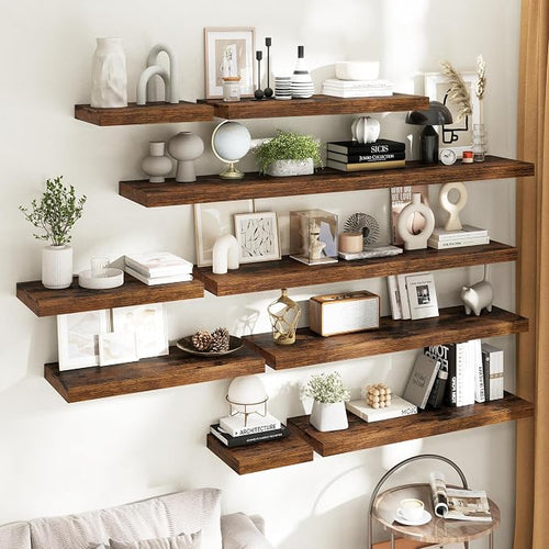 16 Inch Floating Shelves for Wall 2 Pack, Easy Install Engineered Wood Storage - Image 2
