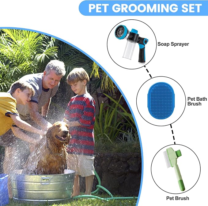 Dog Washing Hose Attachment, 10-in-1 Soap Sprayer Moden Garden Hose Nozzle - Image 2
