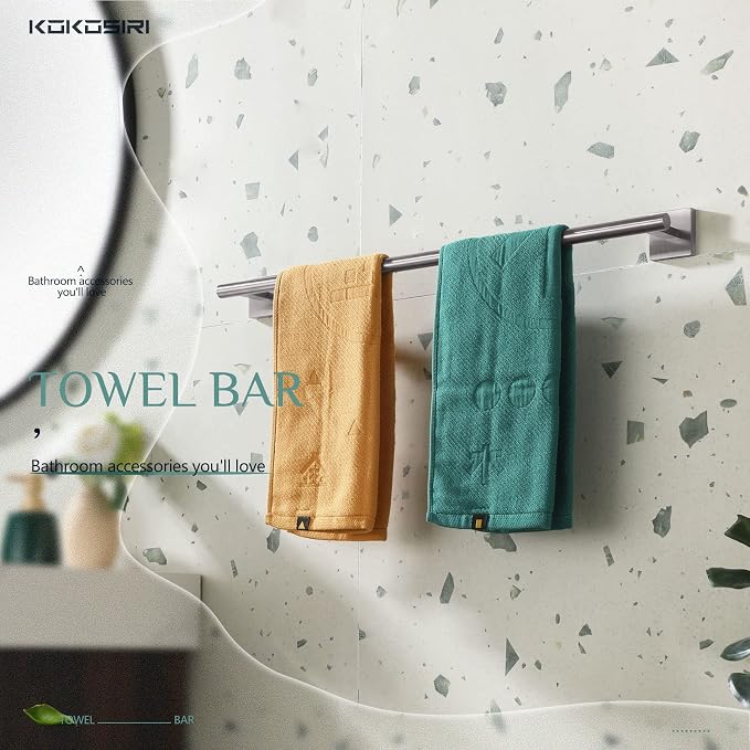 KOKOSIRI Bath Towel Holder Bathroom Accessories Towel Bar - Image 3