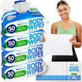 XL Body Wipes for Adults 200 Shower Cloths + 16 Travel Sheets – 10" x 11.5" No by DuraCleanse