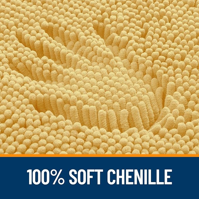 OLANLY Bathroom Rugs 40x32, Extra Soft Absorbent Chenille Bath Rugs, Rubber - Image 3