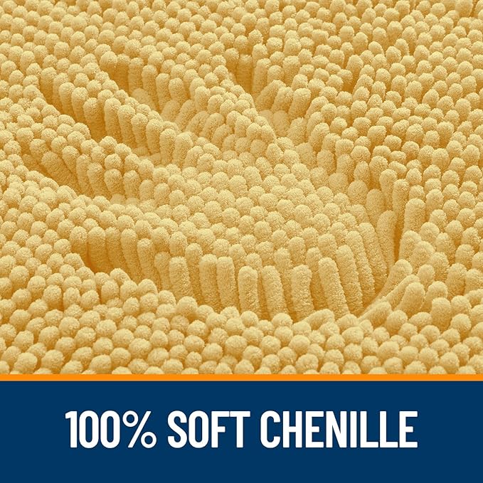 OLANLY Bathroom Rugs 47x17, Extra Soft Absorbent Chenille Bath Rugs, Rubber - Image 3