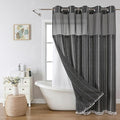 No Hook Long Shower Curtain Set by EACHOPE