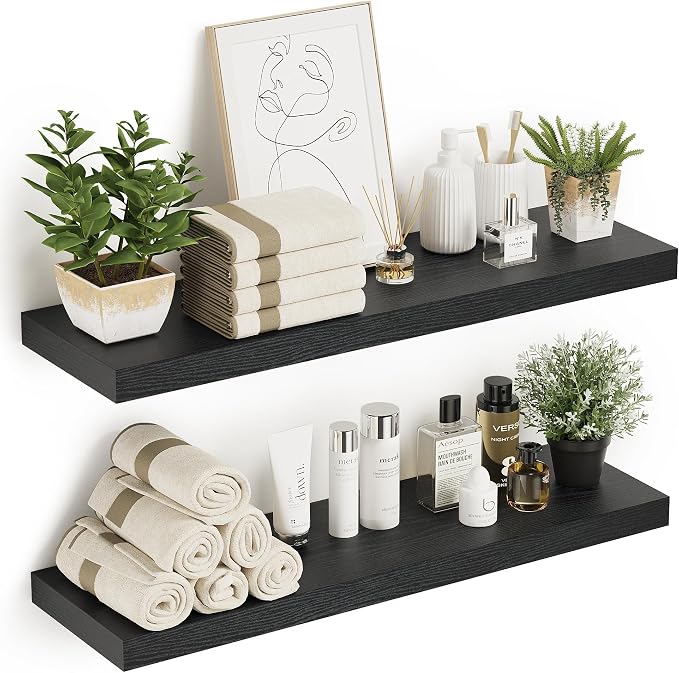 Vivelove Black Floating Shelves by VIVELOVE
