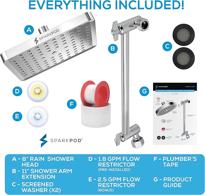 SparkPod Square Rain Shower Head - Image 7