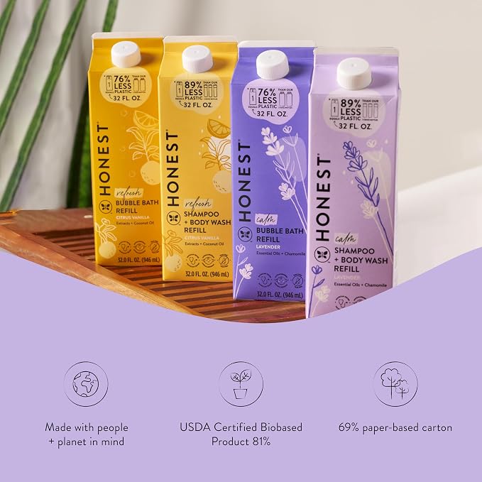 The Honest Company 2-in-1 Cleansing Shampoo Body Wash Refill Carton Gentle - Image 4