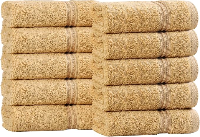 Superior Egyptian Cotton 10-Piece Face Towel Set, Small Towels by SUPERIOR