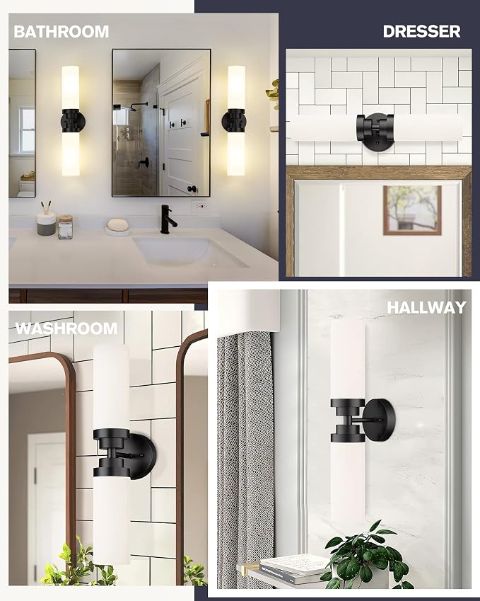 Emak 2 Light Black Vanity Lights - Image 5