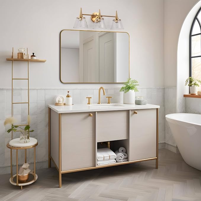 KSANA Gold Bathroom Light Fixtures, 22.5'' Modern Plating Brass Vanity Lights - Image 6