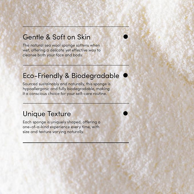 LATHER - Natural Sea Wool Sponge, 4-5" - Organic Exfoliating Body Scrubber - - Image 5