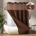 No Hooks Required Boho Farmhouse Shower Curtain Tufted Chevron Striped - 72W x by PANGSINNEDirect