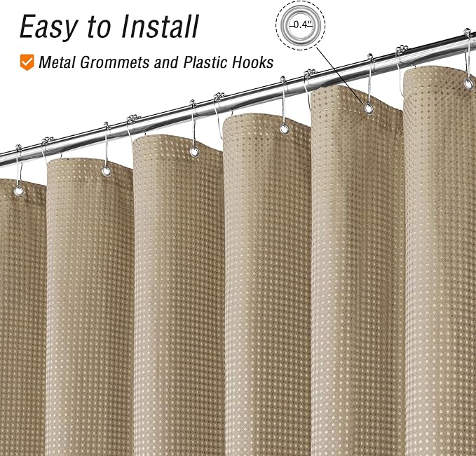 Gibelle Small Stall Shower Curtain 36 x 72, Narrow Half Waffle Weave Textured - Image 4