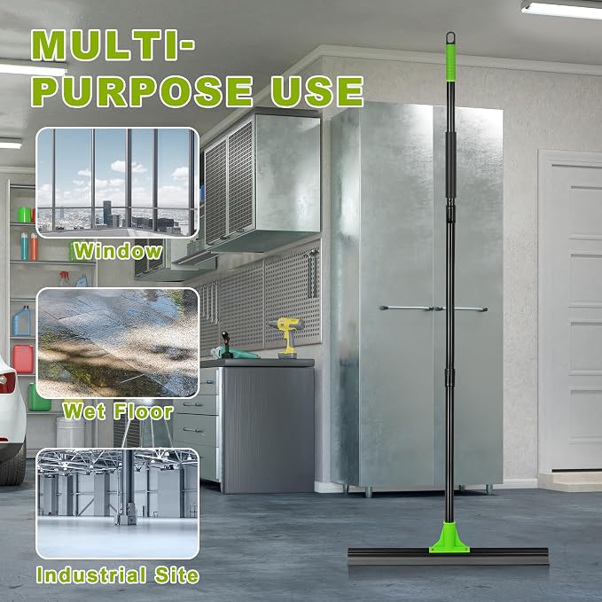 Rubber Floor Squeegee with 24” Heavy Duty Silicone Rubber Scraper Head and 60” - Image 3