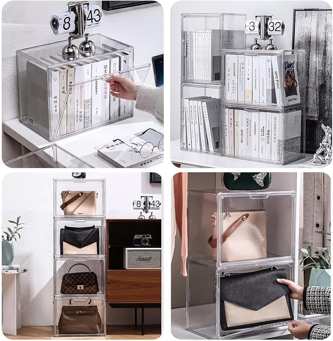 Clear Stackable Plastic Storage Bins - Image 3