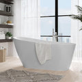 67 in Acrylic Freestanding Bathtub, Contemporary Stand Alone Tub, Glossy White by GarveeTech
