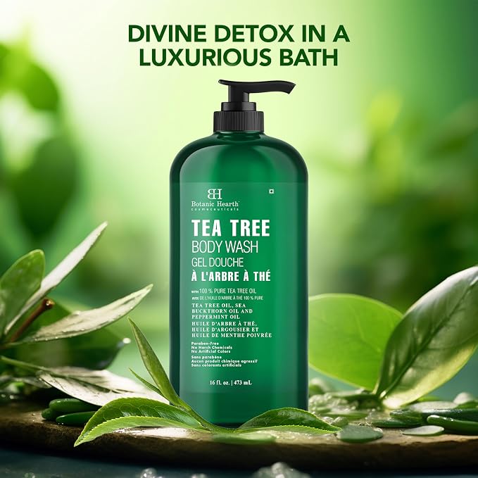 Botanic Hearth Tea Tree Body Wash -16 fl oz- All-Natural Antifungal & - Image 5