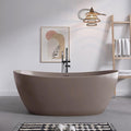SJ STAR&JANE 65" Solid Surface Freestanding Bathtub Stone Resin Soaking Tub by SJSTARJANE