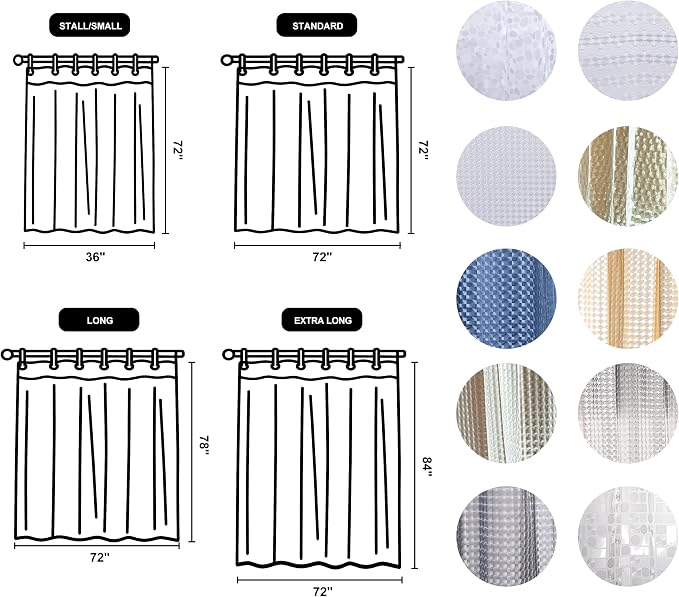 NTBAY EVA Semi-Transparent Clear Shower Curtain - Image 2