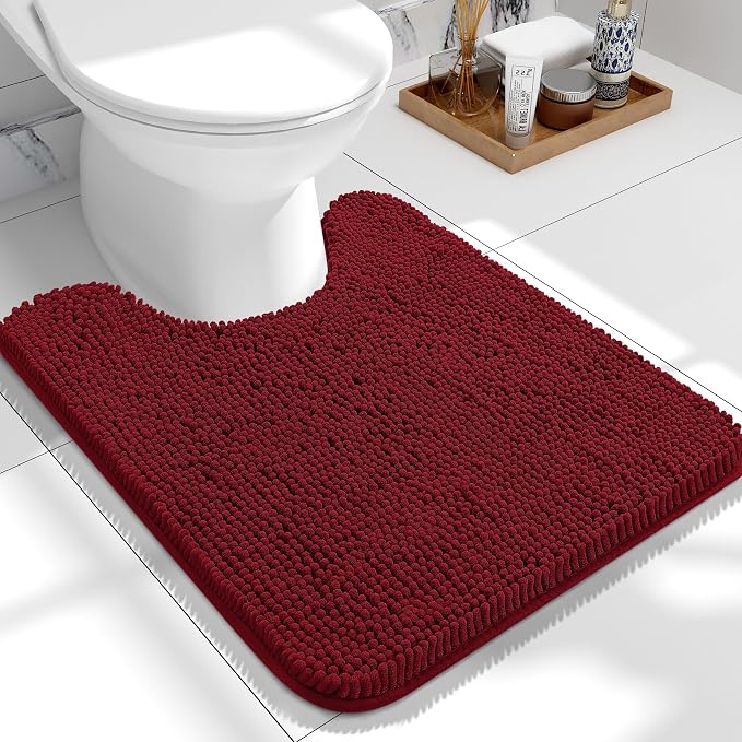 OLANLY Toilet Rugs U-Shaped 24x20, Extra Soft Absorbent Chenille Contour by OLANLY