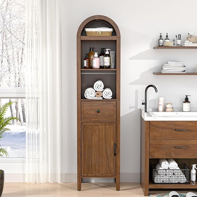 64" Tall Bathroom Storage Cabinet - Image 4