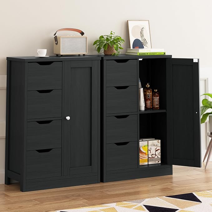 Walsunny Bathroom Floor Storage Cabinet, Wooden Storage Organizer - Image 6