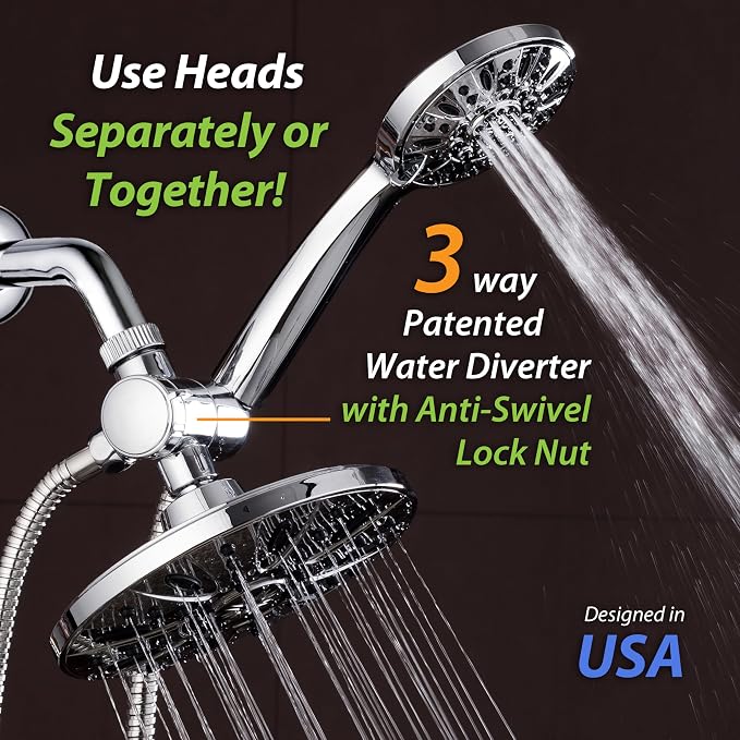 AquaDance 7" Premium High Pressure 3-Way Rainfall Combo Combines The Best of - Image 5