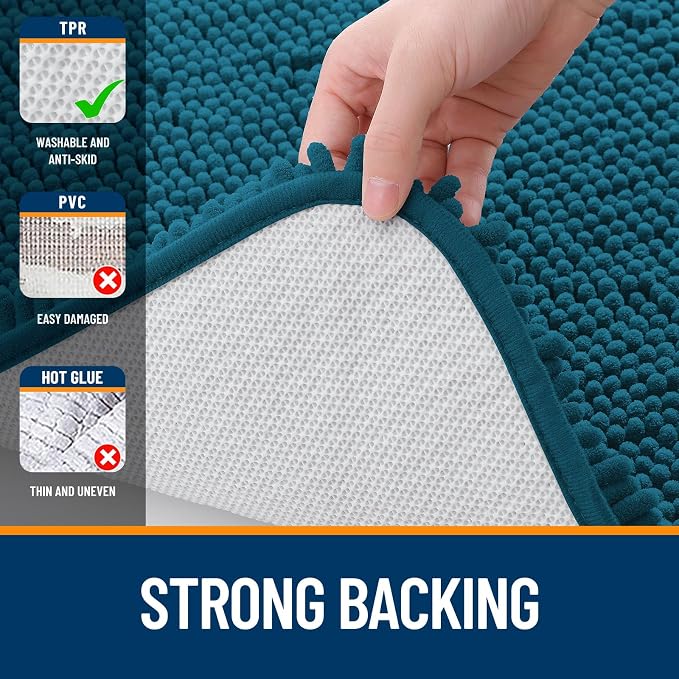 OLANLY Bathroom Rugs 70x46, Extra Soft Absorbent Chenille Bath Rugs, Rubber - Image 6