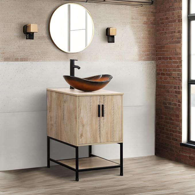 UEV Rustic Oak 24" Bathroom Vanity - Image 5