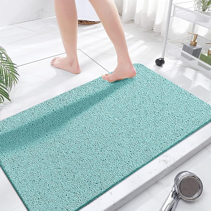 godehone Shower Mats Non Slip Without Suction Cups, PVC Loofah Bathroom Mats by godehone