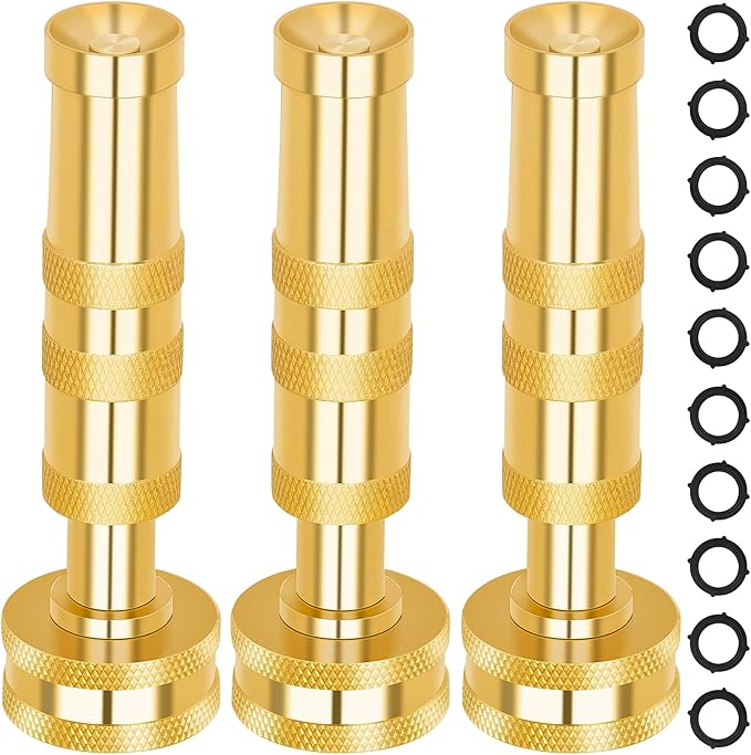 AUTOMAN Brass Hose Nozzle – High Pressure Jet Nozzles 3 Pack, Heavy Duty Sprayer by AUTOMAN