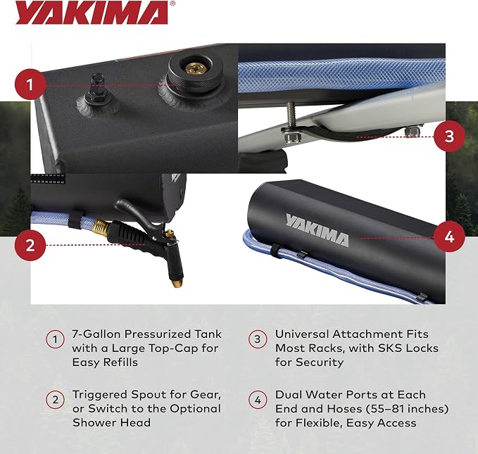 Yakima RoadShower Portable Aluminum Pressurized Water Storage - Image 4