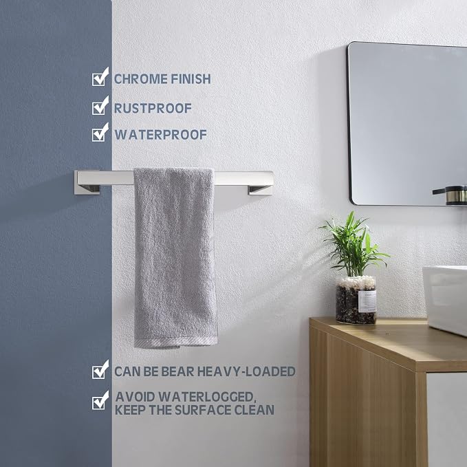 KOKOSIRI 16-Inch Single Towel Bar, Bathroom Kitchen Towel Holder, Wall Mounted - Image 5